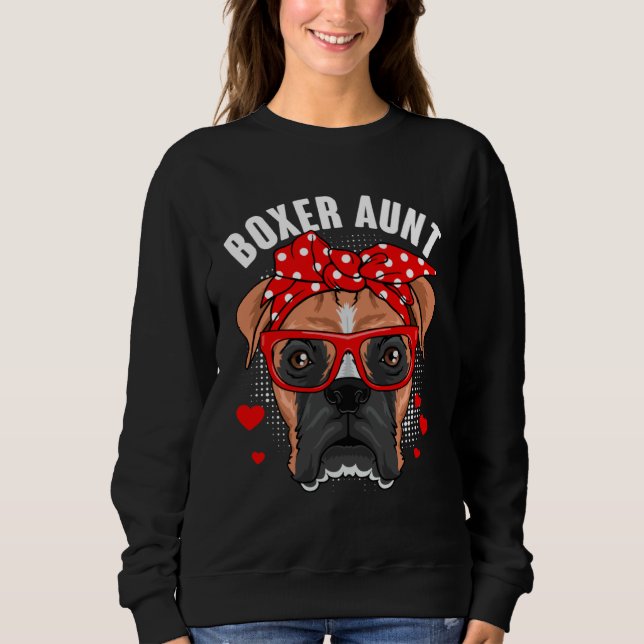 Sudadera Boxer Aunt Dog  Family Matching Mother s Day Women (Anverso)