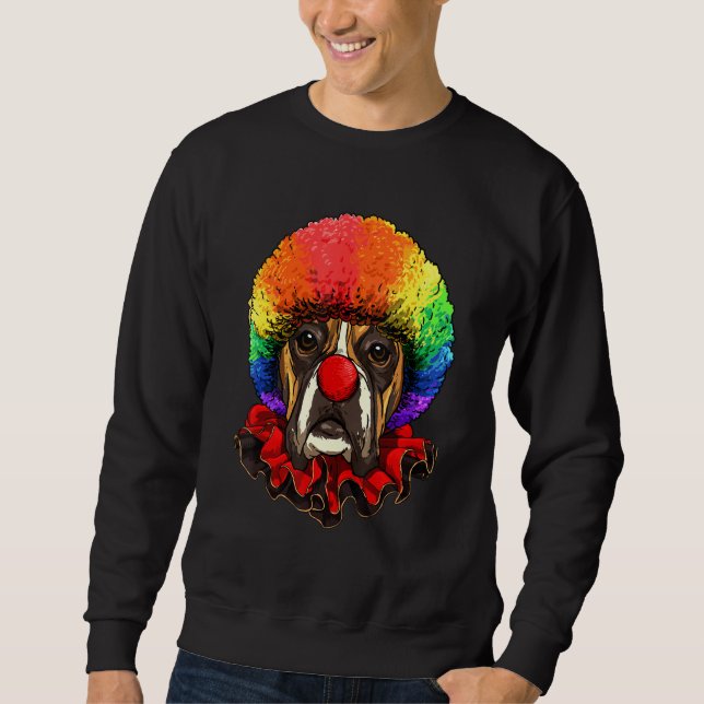 Sudadera Boxer Clown Boxer Dog Circus (Anverso)