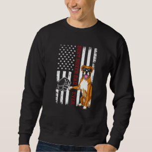 Sudadera Boxer Dad Dog Boxer Dog Apparet Bandera Americana