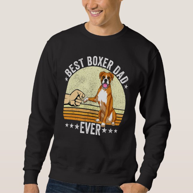 Sudadera Boxer Dad Dog Boxer Dog Apparet Retro Sunset Para  (Anverso)