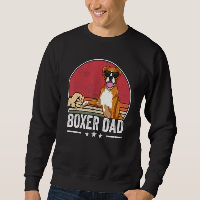 Sudadera Boxer Dad Dog Boxer Dog Apparet Retro Sunset Para  (Anverso)
