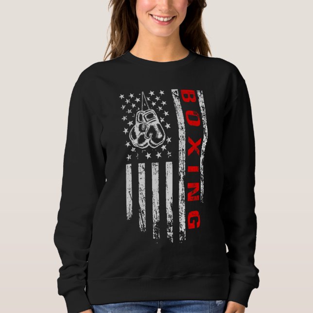 Sudadera Boxer de boxeo con bandera estadounidense con prob (Anverso)