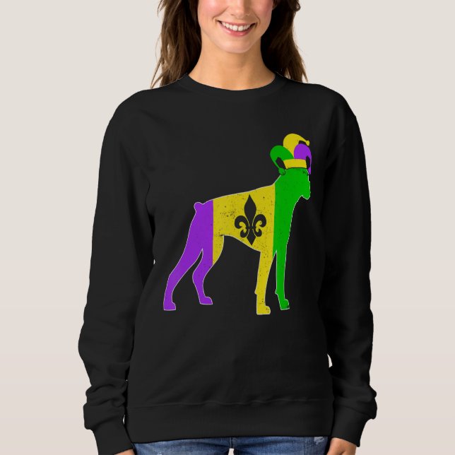 Sudadera Boxer Dog Mardi Gras Carnivals Funny Puppy Jester (Anverso)