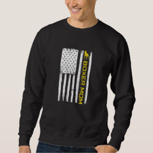 Sudadera Boxer Dog Mom Vintage patriótica con Estados Unido