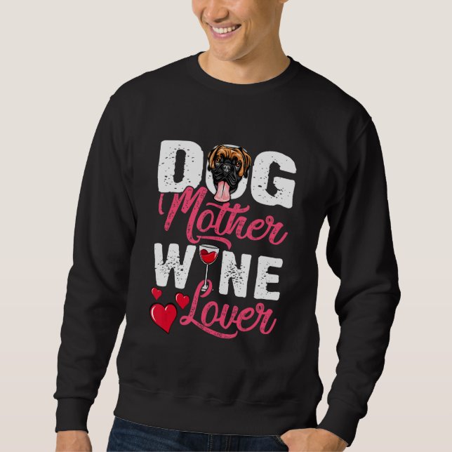 Sudadera Boxer Dog Mother Wine (Anverso)