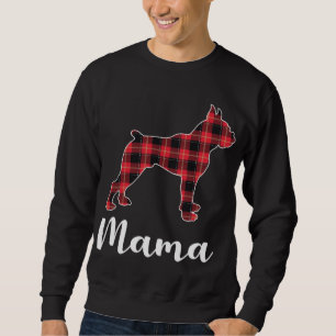 Sudadera Boxer Dog Puppy Red plaid Navidades graciosos