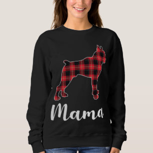 Sudadera Boxer Dog Puppy Red plaid Navidades graciosos