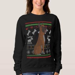 Sudadera Boxer Dog Santa Claus Navidades feos patrón X Mas