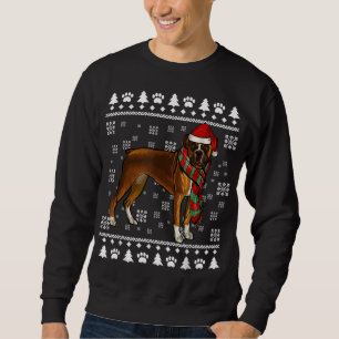 Sudadera Boxer Dog Santa Hat Xmas Navidades feos
