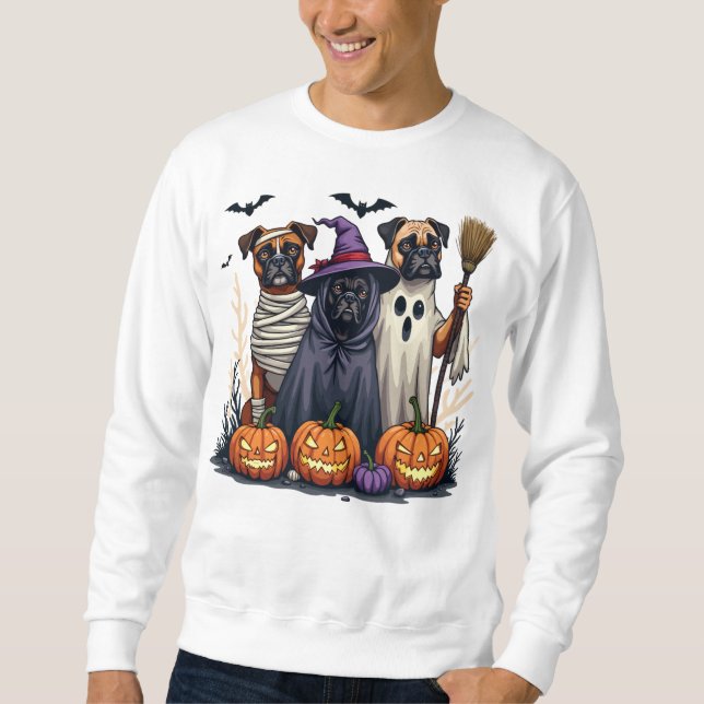 Sudadera Boxer Halloween Costume Cute Spooky Dog Lover (Anverso)