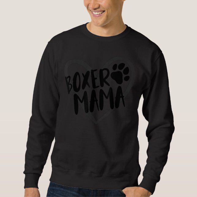 Sudadera Boxer Mama Heart Funny Boxer Dug Dug Mom Mot (Anverso)