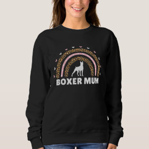 Sudadera Boxer Mamá Mummy Arcoíris Leopardo Boxer Perro Muj