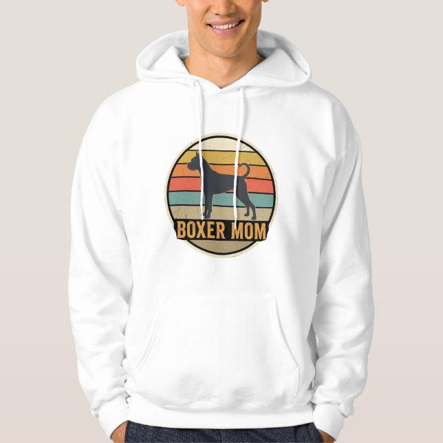 Sudadera Boxer Mamá Retro Atardecer Perro (Anverso)