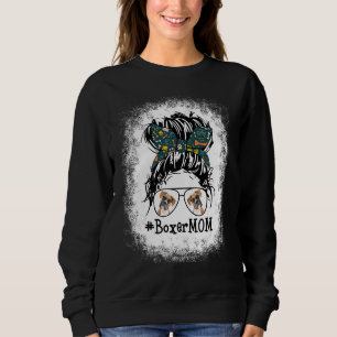 Sudadera Boxer Mom Bleached Messy Bun Hair Fun Mama Mascota