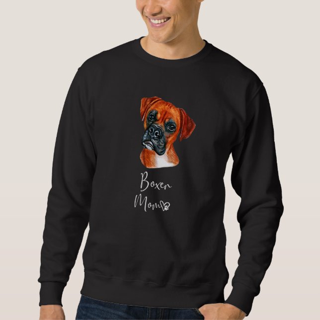 Sudadera Boxer Mom Cute Puppy Perro Dueño De Boxer Perro (Anverso)
