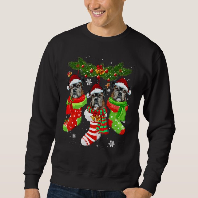 Sudadera Boxer Navidades Socks Tree Light Xmas Santa Hat (Anverso)