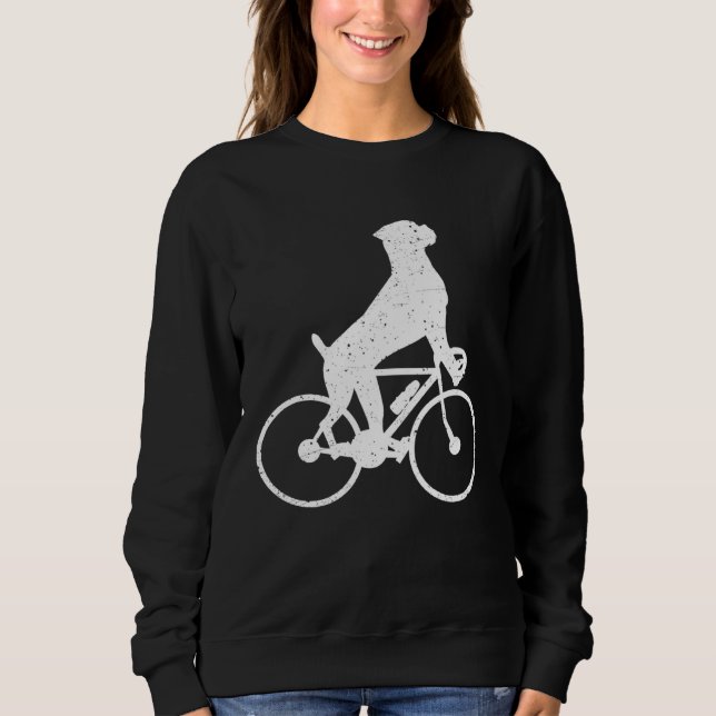 Sudadera Boxer riding a bicycle boxer dog  autumn (Anverso)