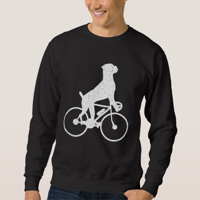 Sudadera Boxer riding a bicycle boxer dog  autumn (Anverso)