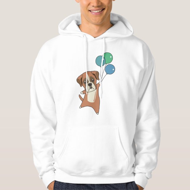 Sudadera Boxer vuela globos y perros de animales dulces (Anverso)