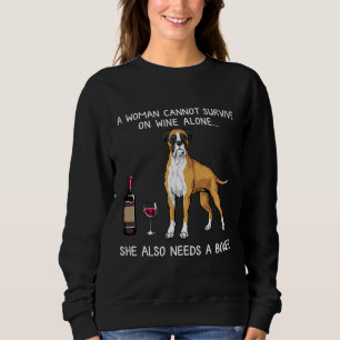 Sudadera Boxer Y Perro De Vino