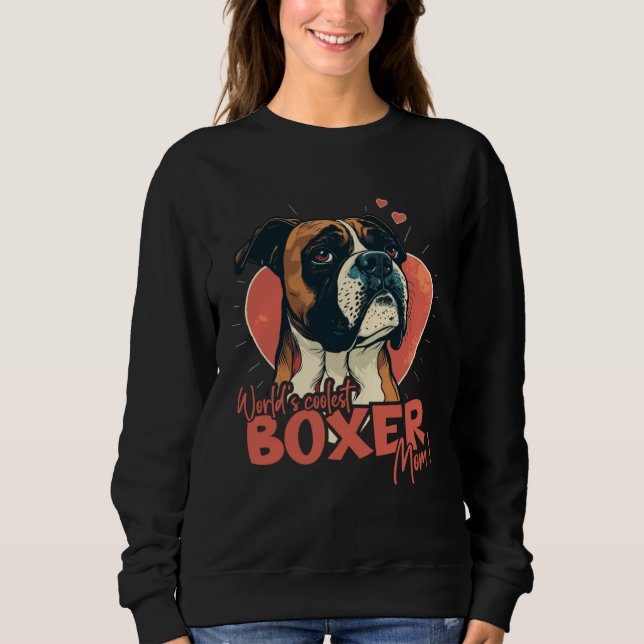 Sudadera Boxerdog con decoración de corazón  La Boxermom má (Anverso)