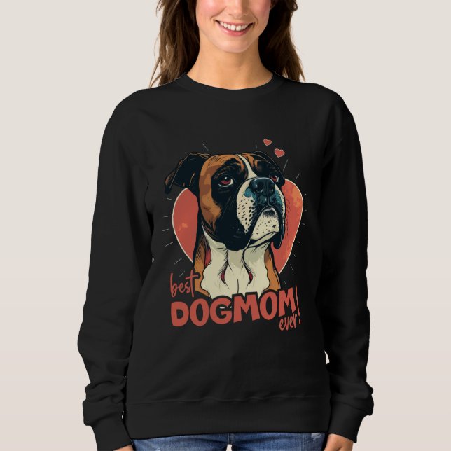 Sudadera Boxerdog con decoración de corazón  Mejor Mamá Per (Anverso)