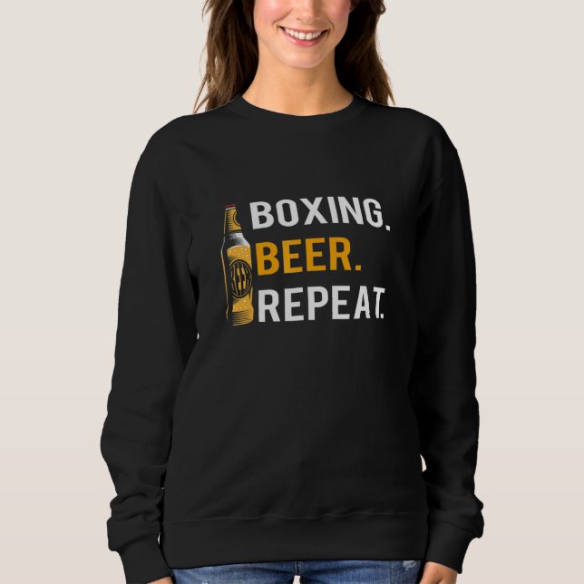 Sudadera Boxing Beer Repetir Bebida Boxer Bebida Para Hombr (Anverso)