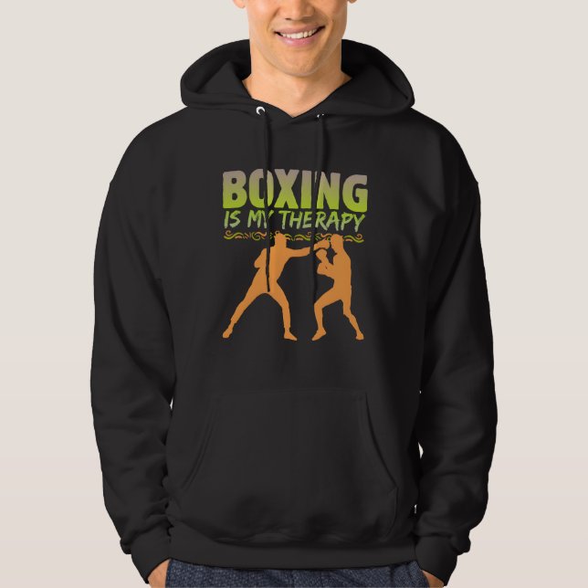Sudadera boxing is my therapy (Anverso)
