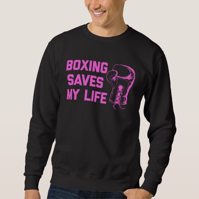 Sudadera Boxing Pink Gloves Saves my Life (Anverso)