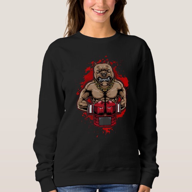 Sudadera Boxing Pit Bull ama a Pitbulls Workout Dog Animal (Anverso)