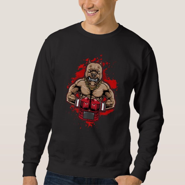 Sudadera Boxing Pit Bull ama a Pitbulls Workout Dog Animal (Anverso)