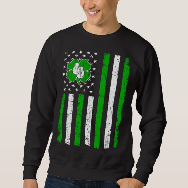Sudadera Boxing Retro St Patricks Day Irish Sport American  (Anverso)