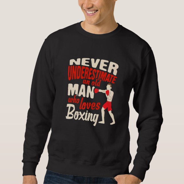 Sudadera Boxing Sport Old Man a quien le encanta el boxeo (Anverso)