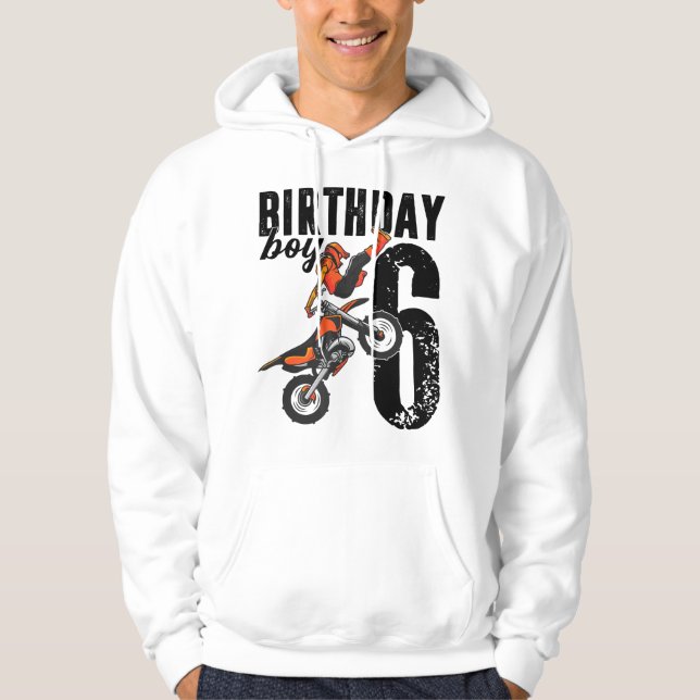 Sudadera Boy Dirt Bike 6th Birthday Party Motocross 6 Years (Anverso)