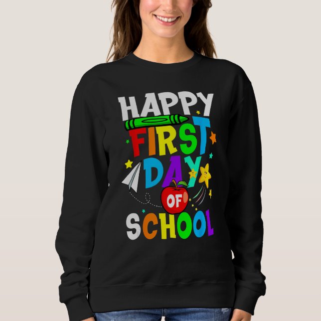 Sudadera Boy Girl Pupil Happy First 1st Day Of School Back  (Anverso)