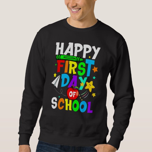 Sudadera Boy Girl Pupil Happy First 1st Day Of School Back  (Anverso)
