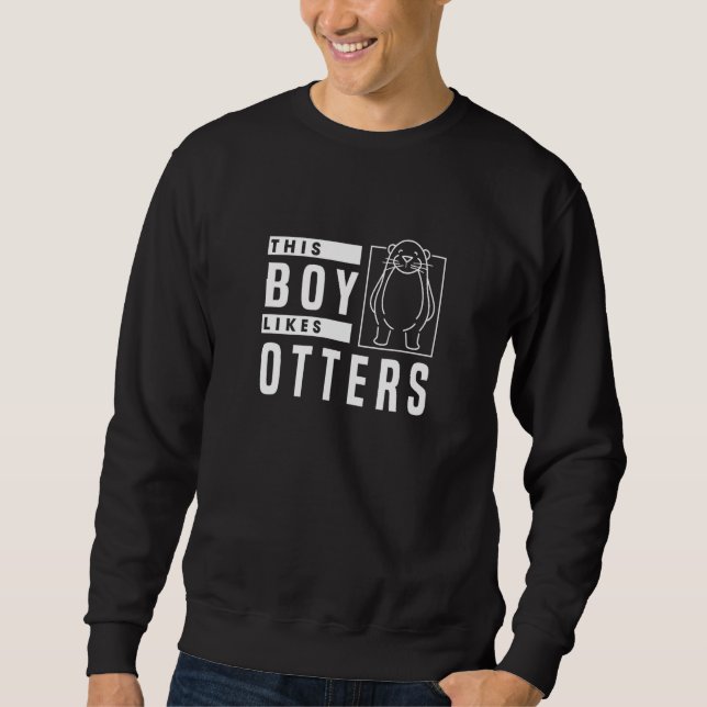 Sudadera Boy Likes Otters Forest Animal Wildlife Rodent (Anverso)