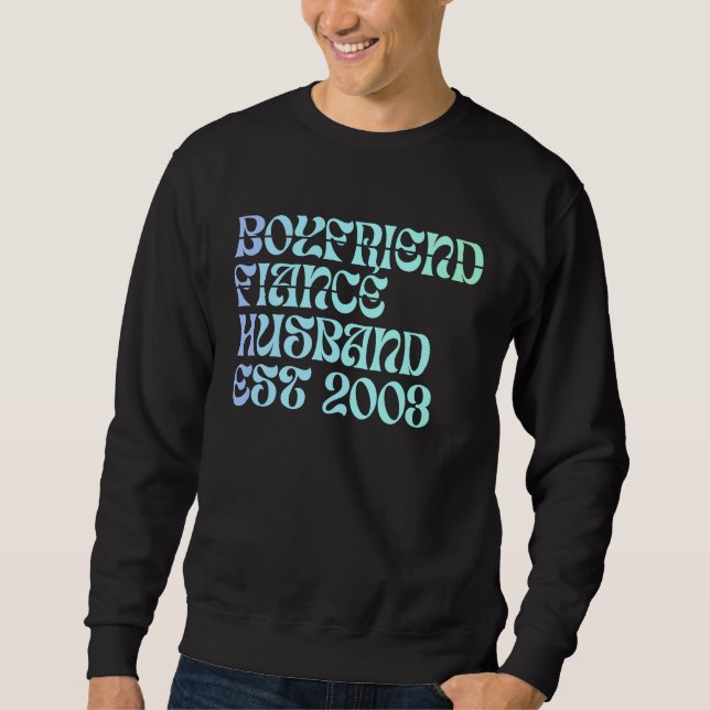 Sudadera Boyfriend Fiance Husband Est 2003 Wedding Annivers (Anverso)
