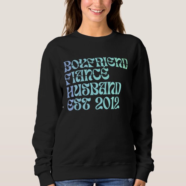 Sudadera Boyfriend Fiance Husband Est 2012 Wedding Annivers (Anverso)