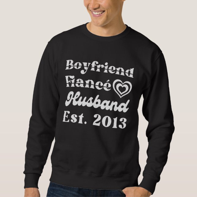 Sudadera Boyfriend Fiance Husband Est 2013 Wedding Annivers (Anverso)