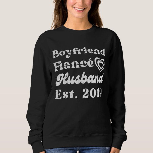 Sudadera Boyfriend Fiance Husband Est 2019 Wedding Annivers (Anverso)