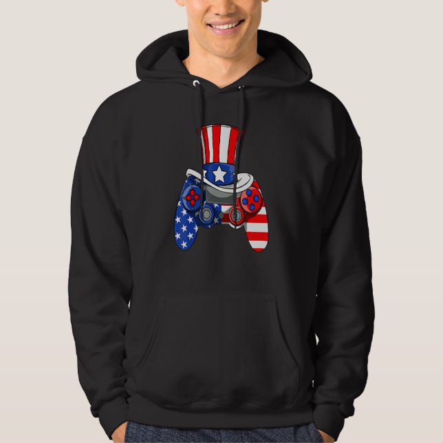 Sudadera Boys 4 De Julio Videojuego Bandera Estadounidense  (Anverso)