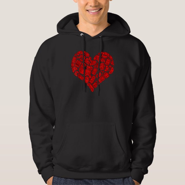 Sudadera Boys Gamer  Game Heart Valentines Day  Men Kids (Anverso)