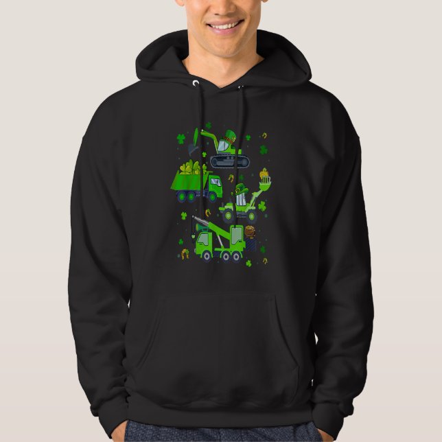 Sudadera Boys St Patricks Day Crane Truck Construction Todd (Anverso)