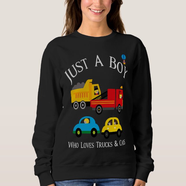 Sudadera Boys Who Love Trucks & Cars (Anverso)
