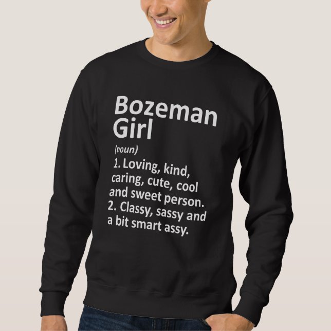 Sudadera Bozeman Chica Mt Montana Funny City Home Roots (Anverso)