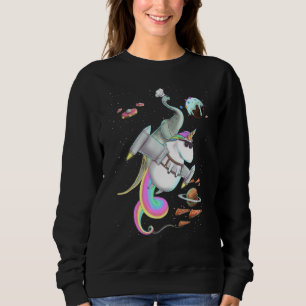 Sudadera Brachiosaurus Dinosaur Riding Unicorn Food Space P