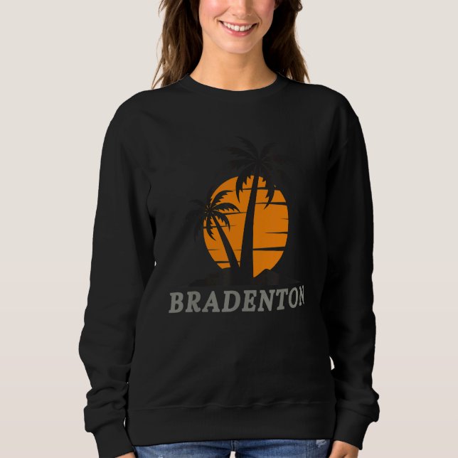 Sudadera Bradenton Florida Beach Vacation Palm Retro (Anverso)