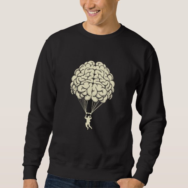 Sudadera Brain Parachute Skydiving Parachuting Skydiver (Anverso)