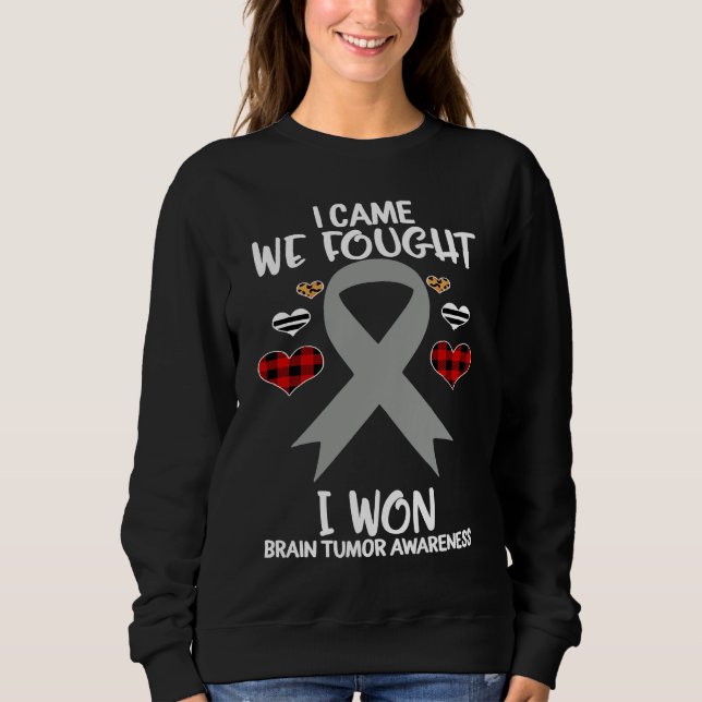 Sudadera Brain Tumor Awareness Ribbon I Came We Fought I Wo (Anverso)